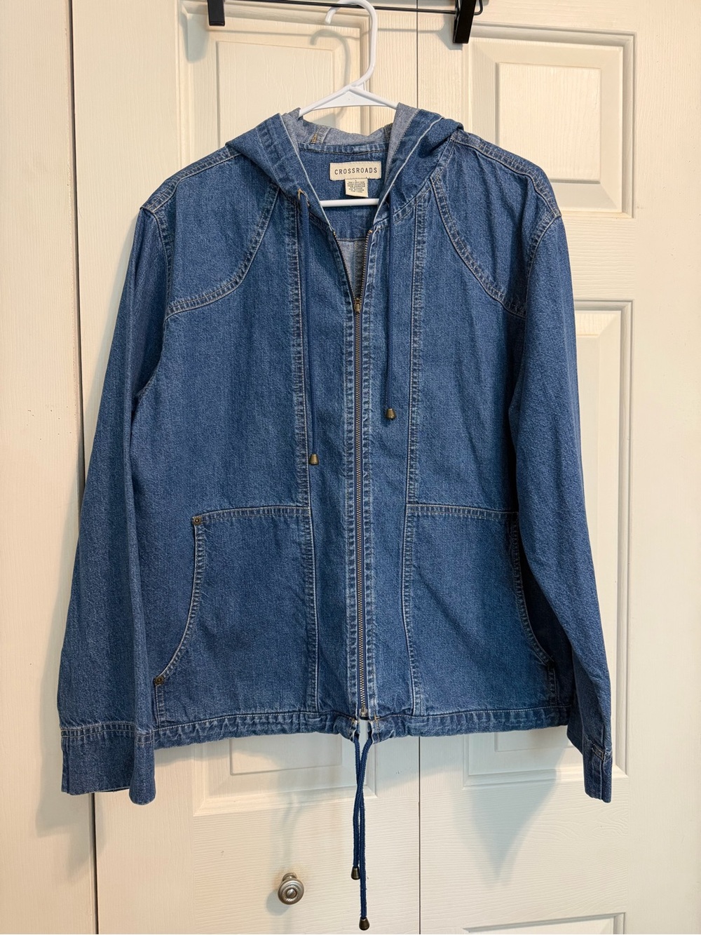 Vintage Jean jacket parka Denim Hooded Zip Jacket